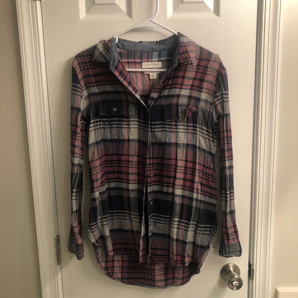 Flannel plaid button down